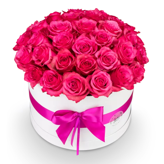 Flower box with roses